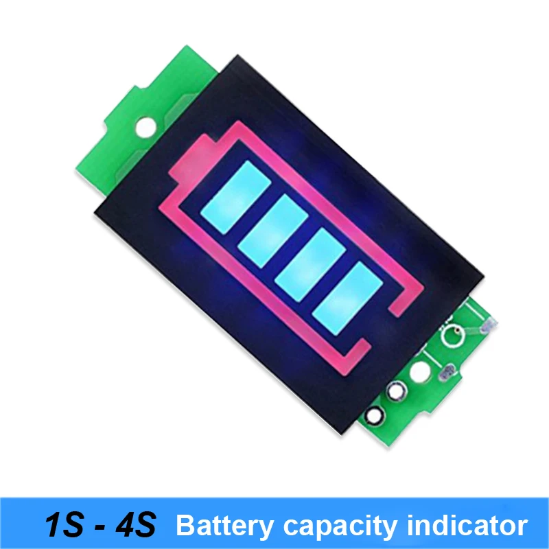 1s 2s 3s 4S модуль индикатора емкости литиевых батарей 4,2 v 8,4 v 12,6 v 16,8 v синий дисплей отвертка для батарей и велосипедов
