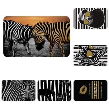 

African Zebra Modern Fashion Cool Mat Bath Carpet Decorative Anti-Slip Mats Room Car Floor Bar Rugs Door Home Decor Gift