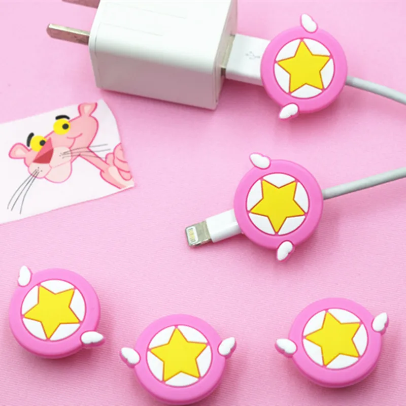 

10PCS Mini Cute Silicone USB Cable Protector Data Line Cord Protection Case Cable Winder Cover For iPhone 5 6 6s 7 Plus 8