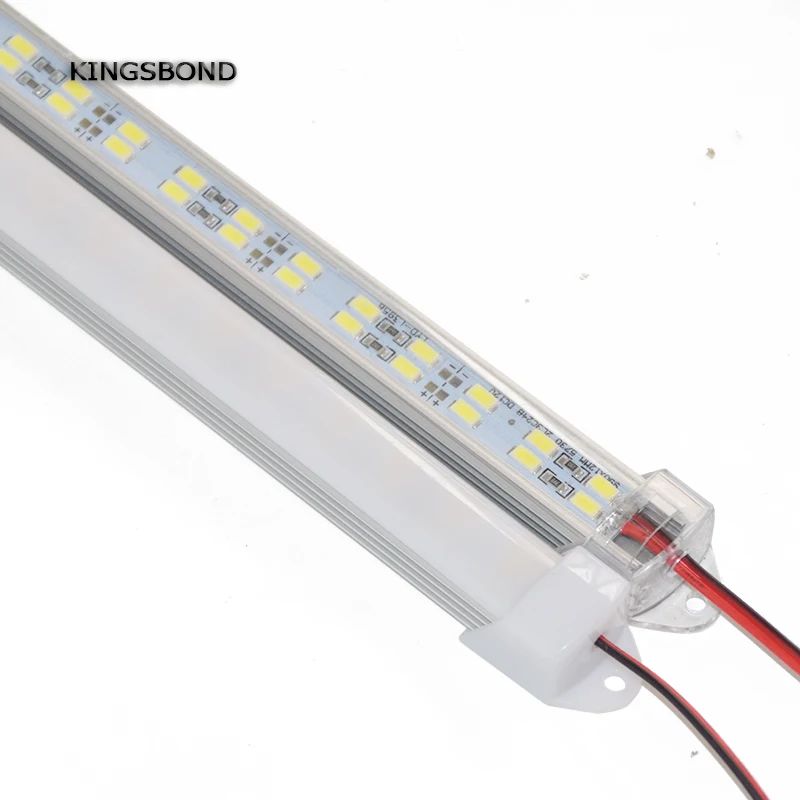 

5PCS/Lot 50CM DC12V double LED Bar light 5630 With PC cover 72leds Rigid light hard strip with red and black wires
