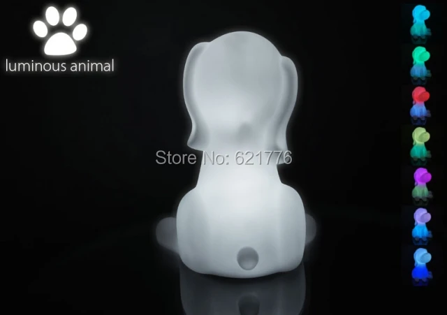 Аккумуляторная Красочные Животное Собака СВЕТОДИОДНЫЕ лампы night light для детей, Pet Chien Ночника для Детей Рождественский Подарок