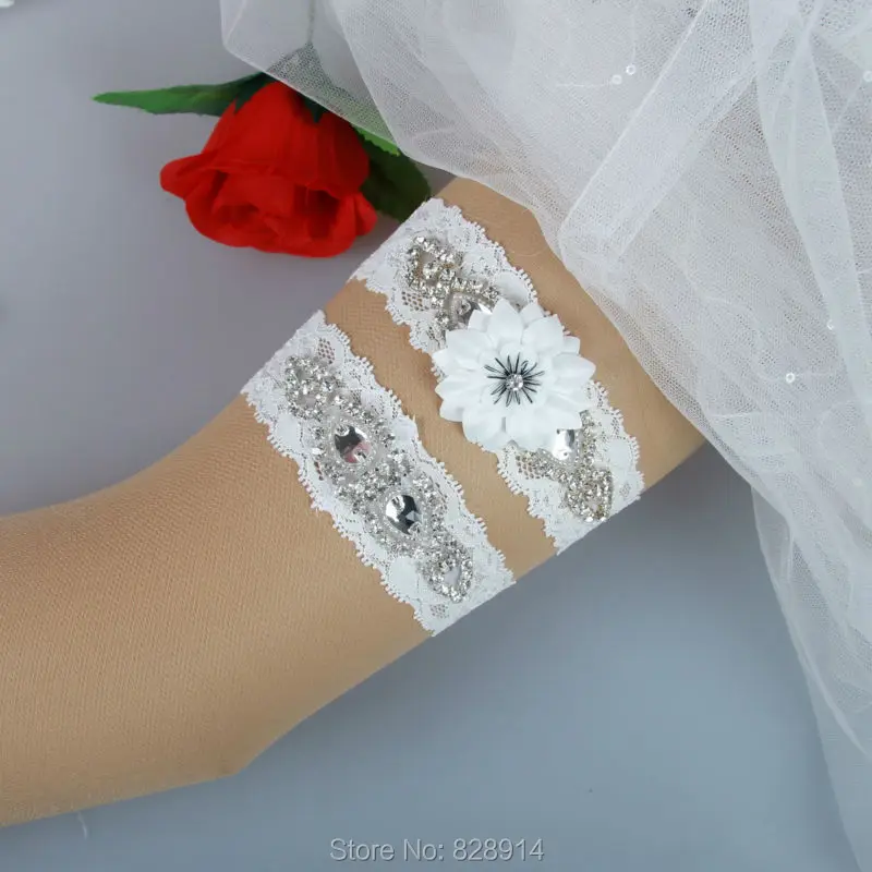 Original Design Vintage Ivory Lace Wedding Garter Belt Set With