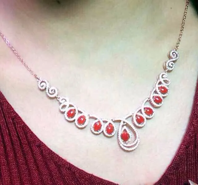 Натуральный красный камень гранат Цепочки и ожерелья Природный камень кулон Цепочки и ожерелья Обувь для девочек женские модные большой