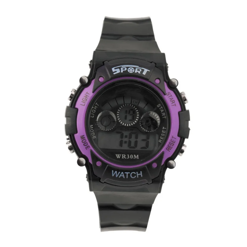 

Multifunctional Mens Waterproof Electronic Digital Watch for Sports Elegant Purple Color Watch New Hot Selling