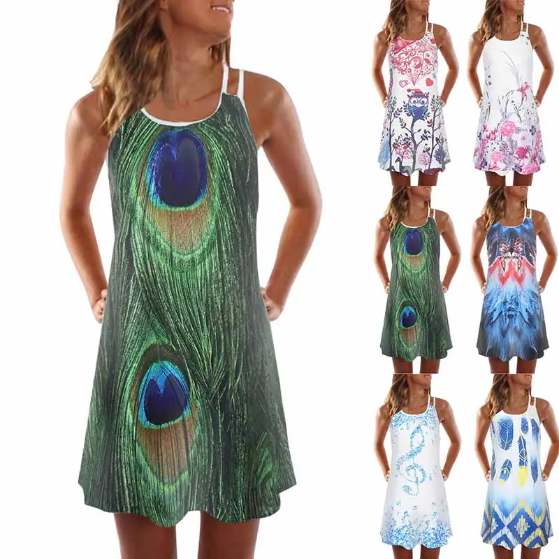 Женские платья летние винтажные vestido 3D Цветочный Принт sukienki Bohe Короткое мини