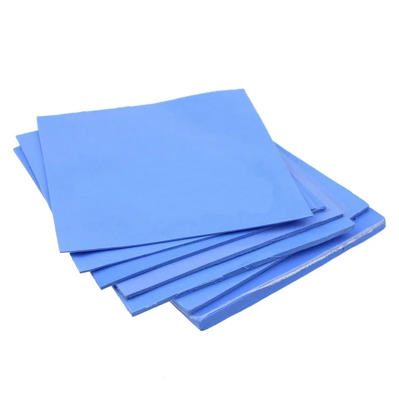 Gdstime 50 Pcs 100*100*1.5mm Blue Soft Thermal Conductive Heat Transfer Silicone Pad Heatsink