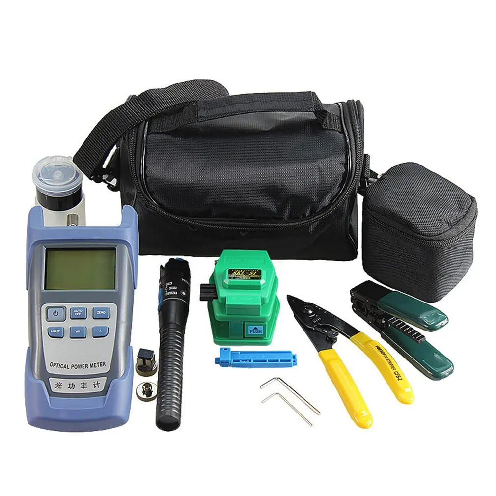 

Practical Fiber Optic Tool Kit Fiber Cleaver Optical Power Meter 1mW Laser Tester Visual Fault Locator Fiber Stripper