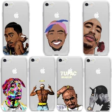 Capa de telefone macia transparente rapper tupac 2pac, capa para iphone11 11pro 5 6 7 8 plus x xr xmax capa fundas coque