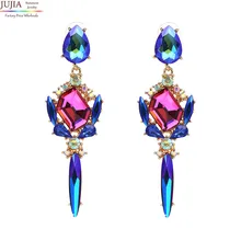 jujia модные брендовые женские себе Роскошные 2 цвета Кристалл Стад Серьги для женщин девушки себе серьги