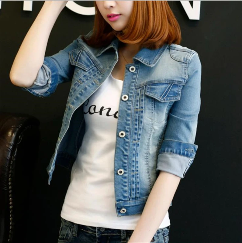 

Denim Outerwear Spring Plus Size Denim Jackets Female Autumn Oversize Slim Cowboy Coat Women Vaquero Tops Lady Vaquero Overcoat