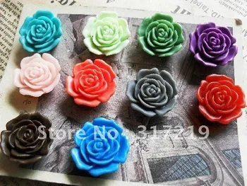 

2019Newest ~!!AAA quality 22mm mix color resin rose flower/cabochon Resin pendants resin Flower for jewelry decoration!!