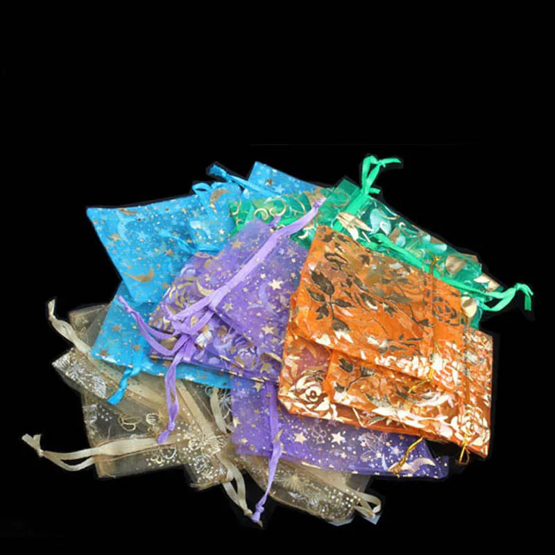 

50 Pcs Mini Drawstring Organza Jewelry Pouch Gift Bags for Wedding Candy Pendant LBShipping