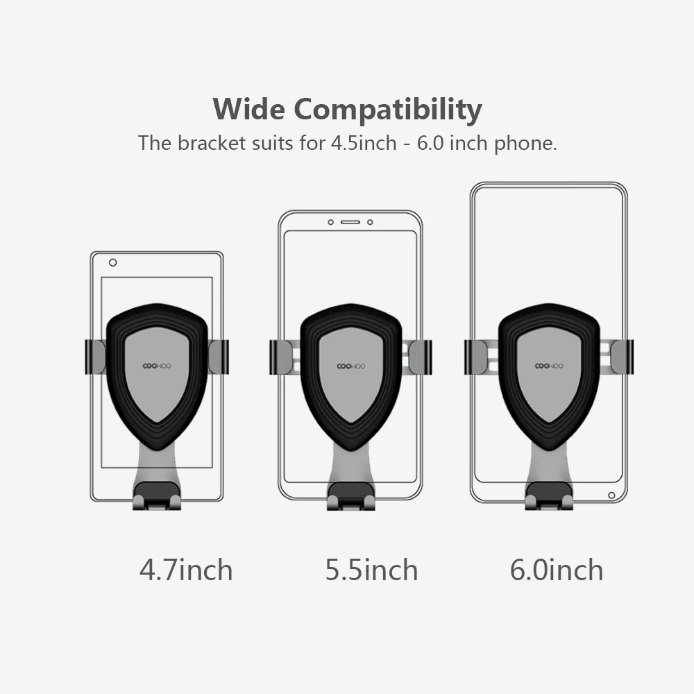 Автомобильный держатель для телефона Xiaomi Coowoo с датчиком силы тяжести, универсальный держатель для телефона 4,7-6,0 дюймов, поддержка смартфона