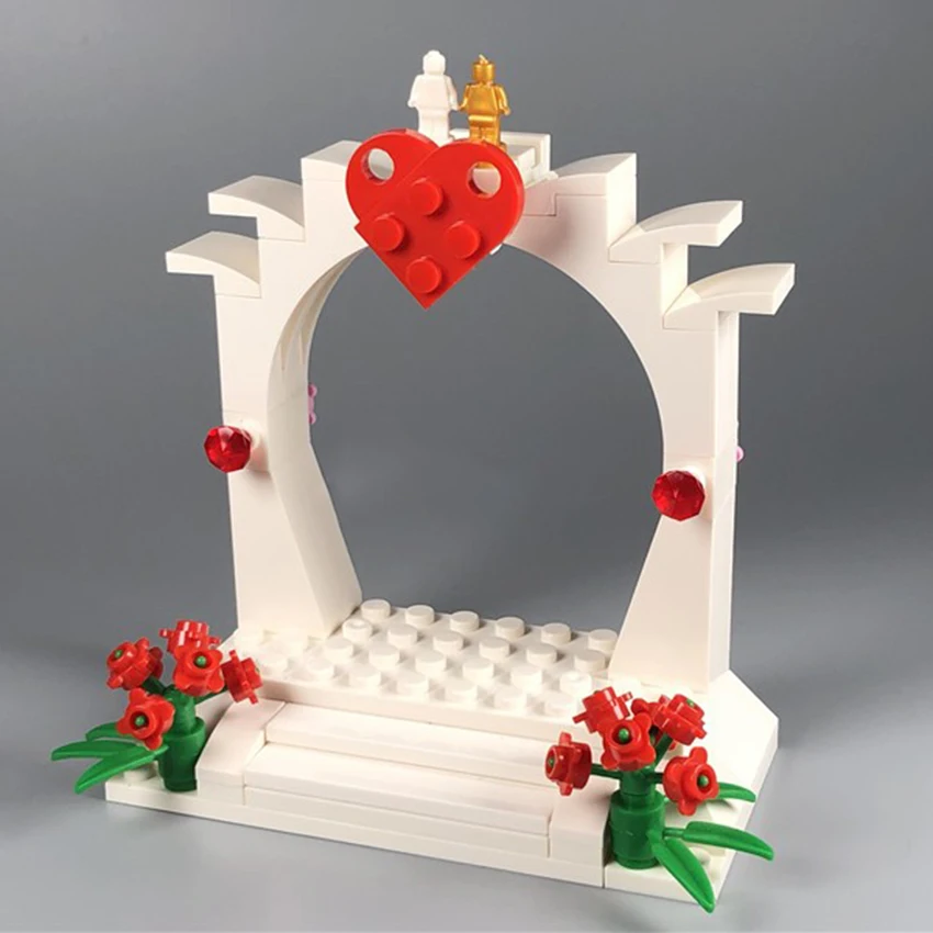 City T Station Wedding Runway Stage Building Blocks Bricks LegoINGlys Street MOC Accessories DIY Baby Kids Toys For Children (2)