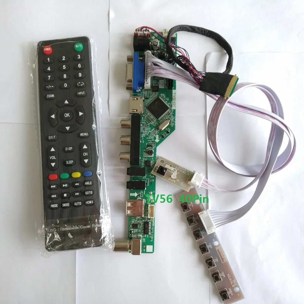 Комплект для B156XW02 V2 15,6 "USB HDMI 40pin LVDS панель экрана 1366X768 ЖК-дисплей светодиодный драйвер платы ТВ AV VGA пульт дистанционного управления