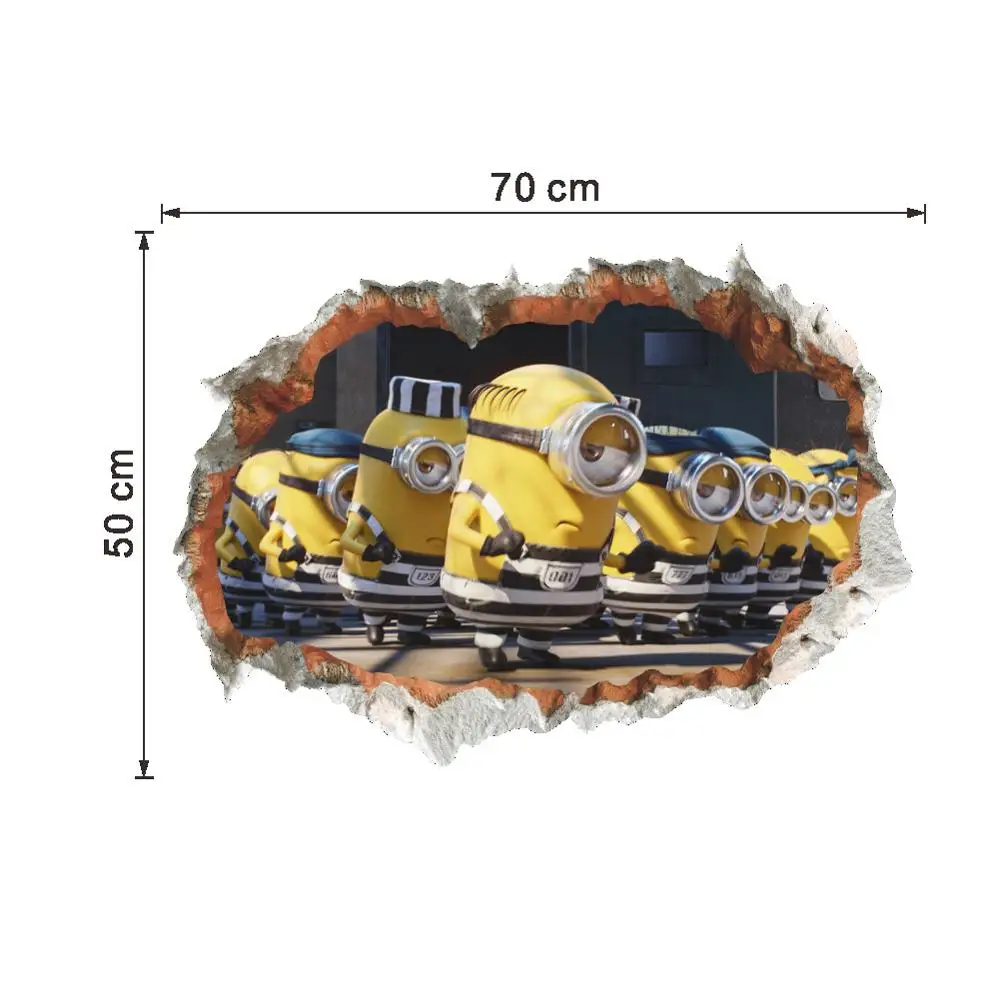 3D мультфильм Миньоны через стены наклейки детская комната украшения diy дома наклейки на окна Фреска Искусство мультфильм фильм ПЕЧАТЬ Плакаты - Цвет: j