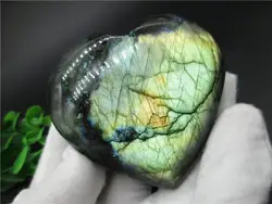 Высокое качество природный синий свет Лабрадор камень в форме сердца минеральный кристалл образец Фен-шуй коллекция украшений для дома