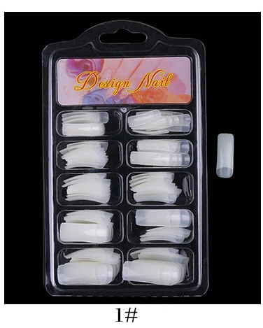 

1Set 100pcs False Nail Tips Nature Clear Nail Art Display Practice Acrylic UV Gel Polish Tool Manicure