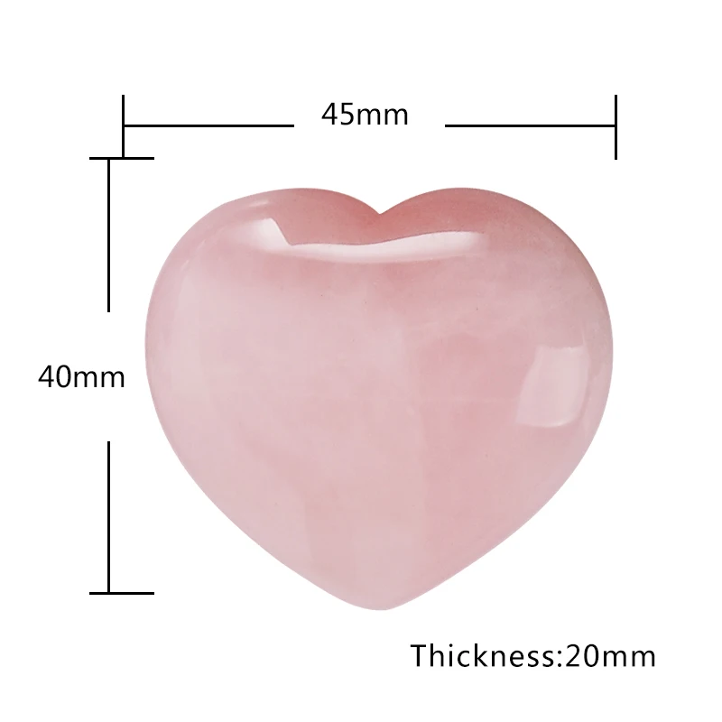 Любовь камень розовый кварц хрустальное сердце бусины 45x40x20 мм из натурального розового кварца Свадебный декор с украшением в виде кристаллов Исцеление чакра рейки Craft - Цвет: heart without box