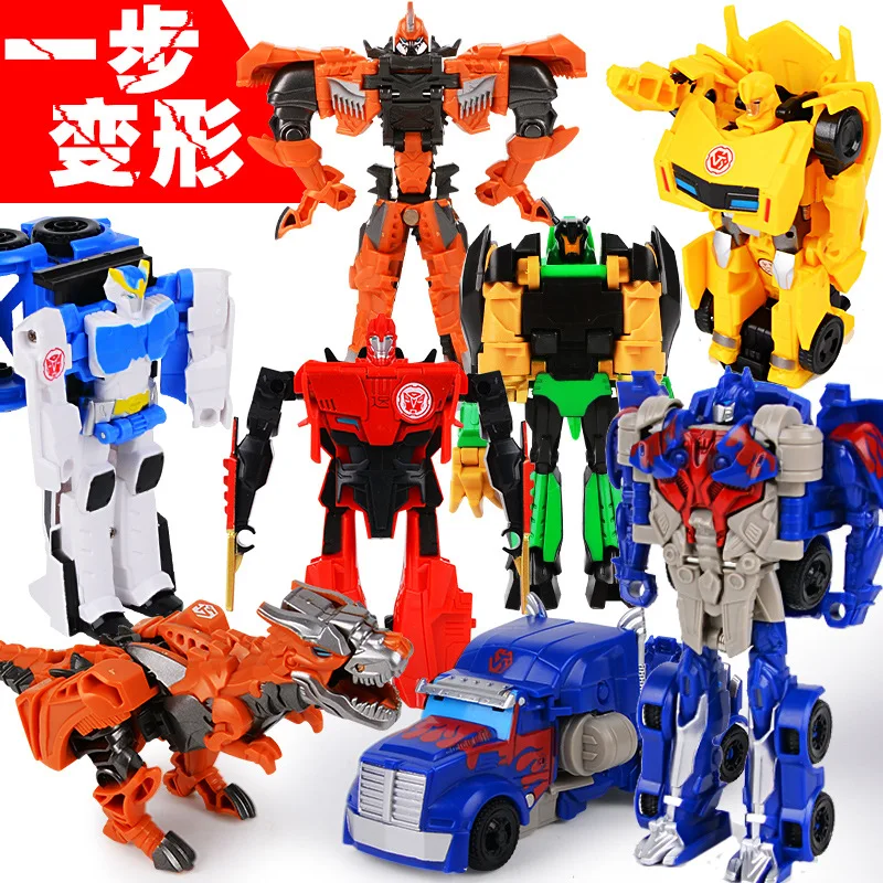 

One-Step Transformation Toys mkd2 Auto Robot Sports Car Model Dinosaur Deformation Action Figure Strongarm Drift Grimlock Snarl