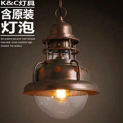 Retro nostalgia industry personality shade single head small chandelier creative restaurant bar cafe to do the old wrought iron |