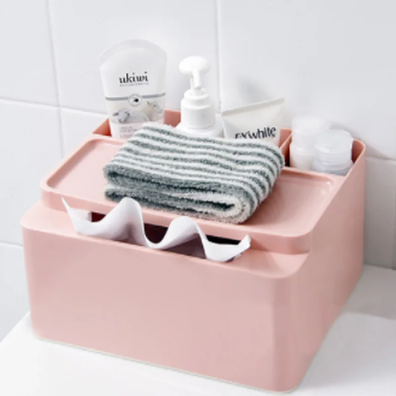 Home Kitchen Plastic Tissue Box Solid Napkin Holder Case Multi-fuction Remote Control Phone Living Room Storage Simple Stylish