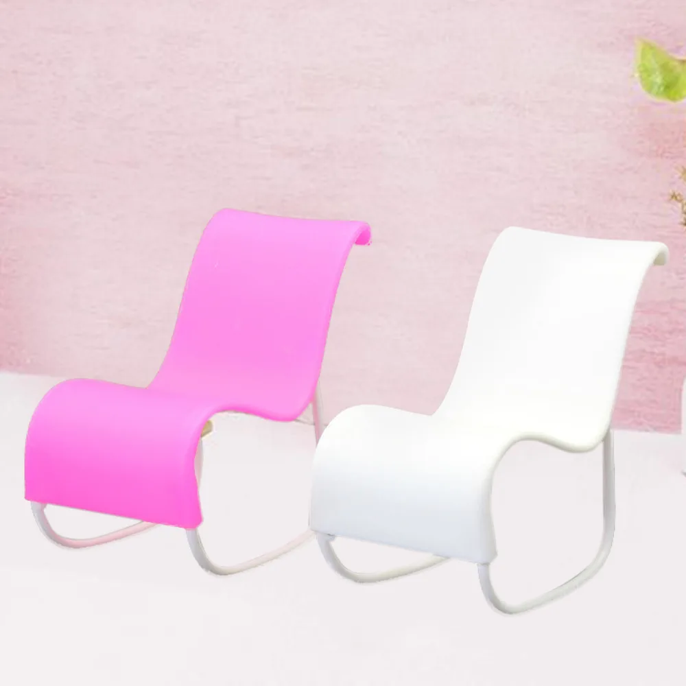 2PCS Mini Doll Rocking Chair Beach Sunbathing Lounge Chair Recliner Deckchair Dollhouse Furniture Accessories for Barbie Toy 2PCS Mini Doll Rocking Chair Beach Sunbathing Lounge Chair Recliner Deckchair Dollhouse Furniture Accessories for Barbie Toy