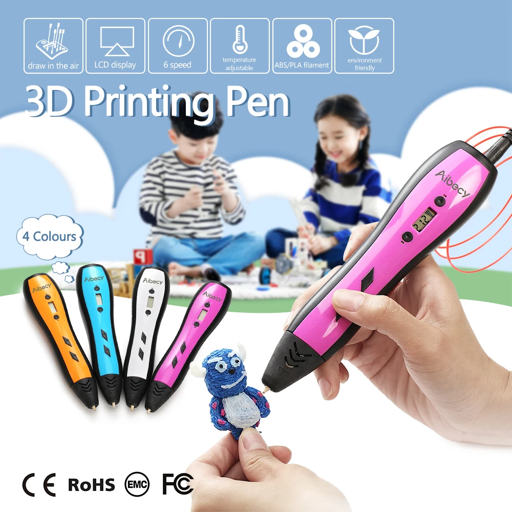 Ручка Aibecy для 3d печати ЖК дисплей работа с нитью ABS PLA детей художественное