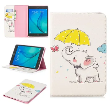 

Art Color Painting Design PU Leather Flip Folio Wallet Cover Case for Samsung Galaxy Tab A 8.0 SM-T350 with Card Slot Kickstand