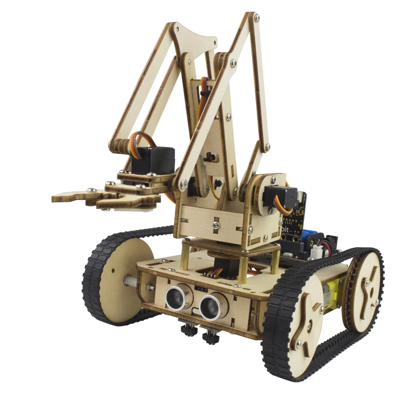 

robot arm car kit Remote-controlled tracked car/ Wooden structure/DIY