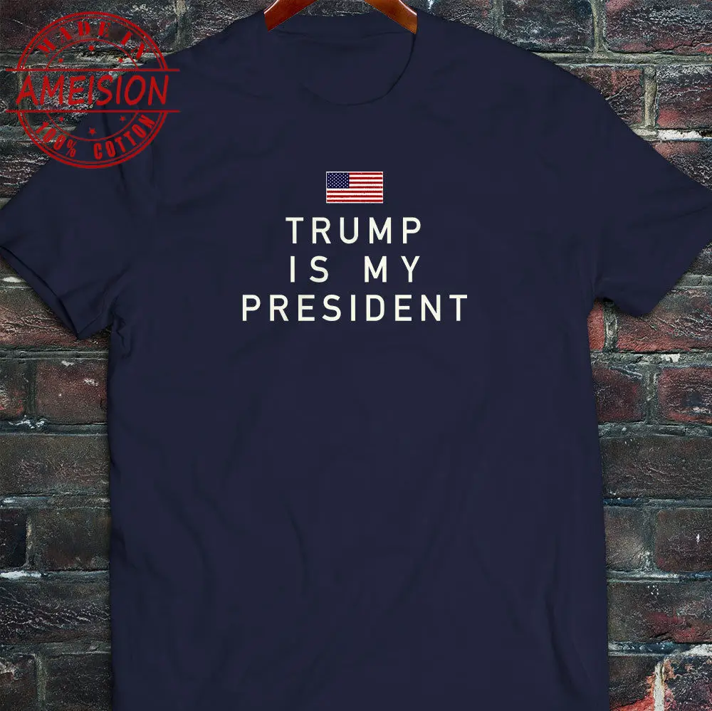 Новый летний Лидер продаж мужская мода 2019 Дональд Трамп мой президент поддержка Американский США мужские темно футболка