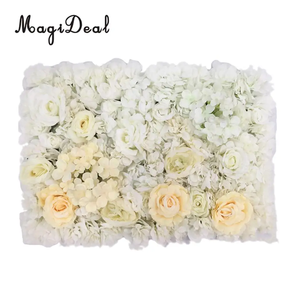 Artificial Flower Roses Wall Panel Wedding Stage Backdrop Home Shop Window Decorative Forals 7 Colors Pick