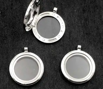 

50PCS/lot 30MM Silver Color Plain Round Magnet Memory Pendant Alloy Floating Locket Fit For Floating Locket Charms Chains