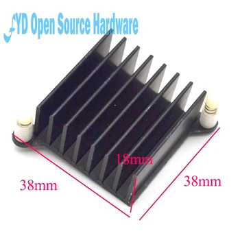 

Heat sink 38*38*18MM (black) with ear quality radiator with plastic screws