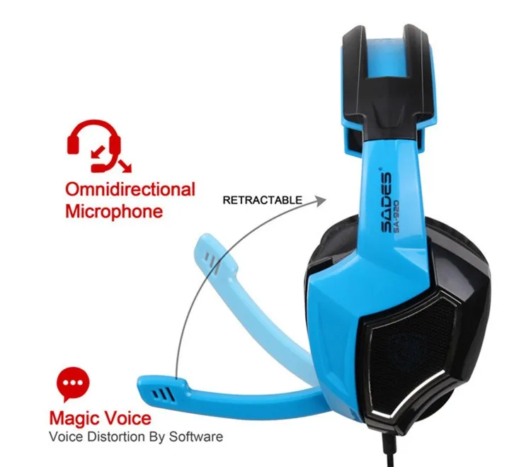 New Sades SA920 Stereo Gaming Headset for Laptop Tablet PS4 PC Gamer Mac XBOX 360 Cellphone Pro Game Headphones with Microphone (5)
