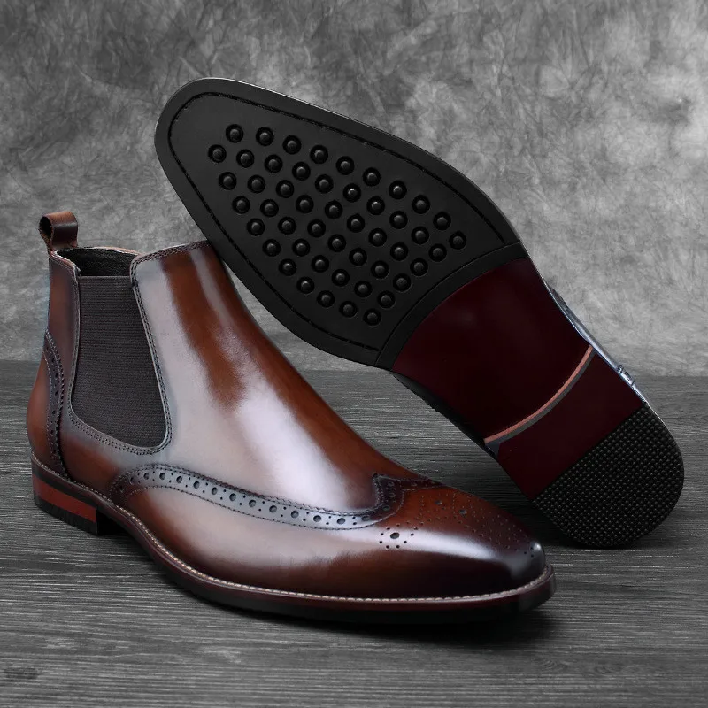 tan chelsea boots mens leather