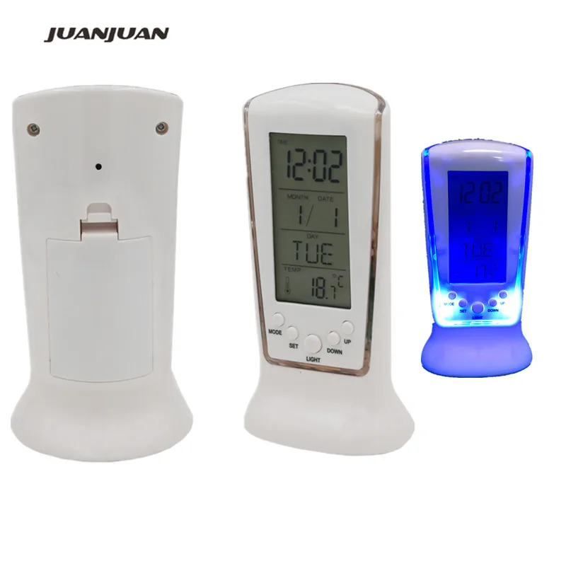 

LED Screen Thermometer Clocks Indoor Humidity Monitor Electronic Digital Display Temperature Alarm Clock Calendar 40%Off