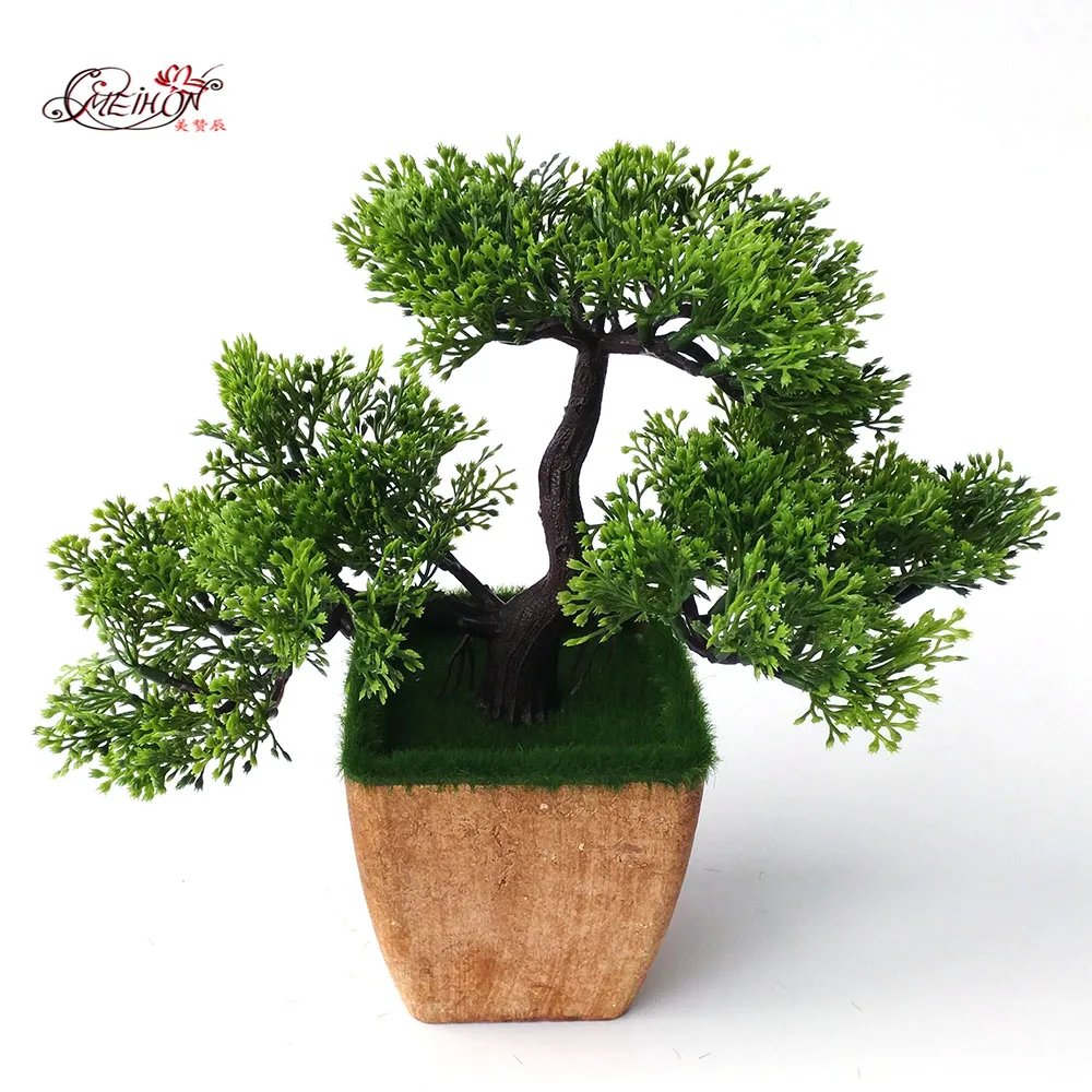 Bonsai Simulation of bonsai pine Artificial flowers False green potted plants Decorative