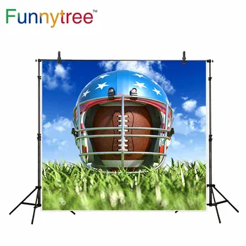 

Funnytree backgrounds for photography studio American football helmet grass sport sky professional backdrop photobooth printed