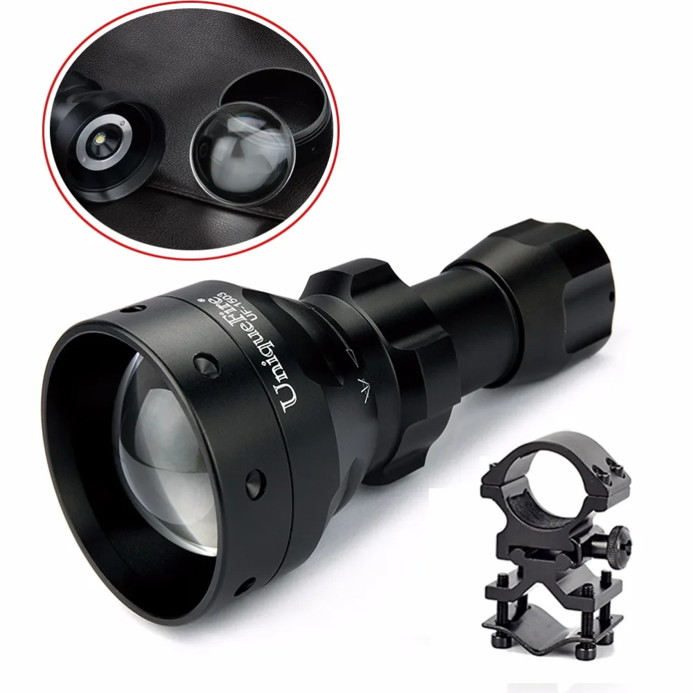 

UniqueFire Mini LED Flashlight Zoom 3 Modes 1503 IR 850NM 18650 Lantern Night Vision Device Torche+Scope Mount