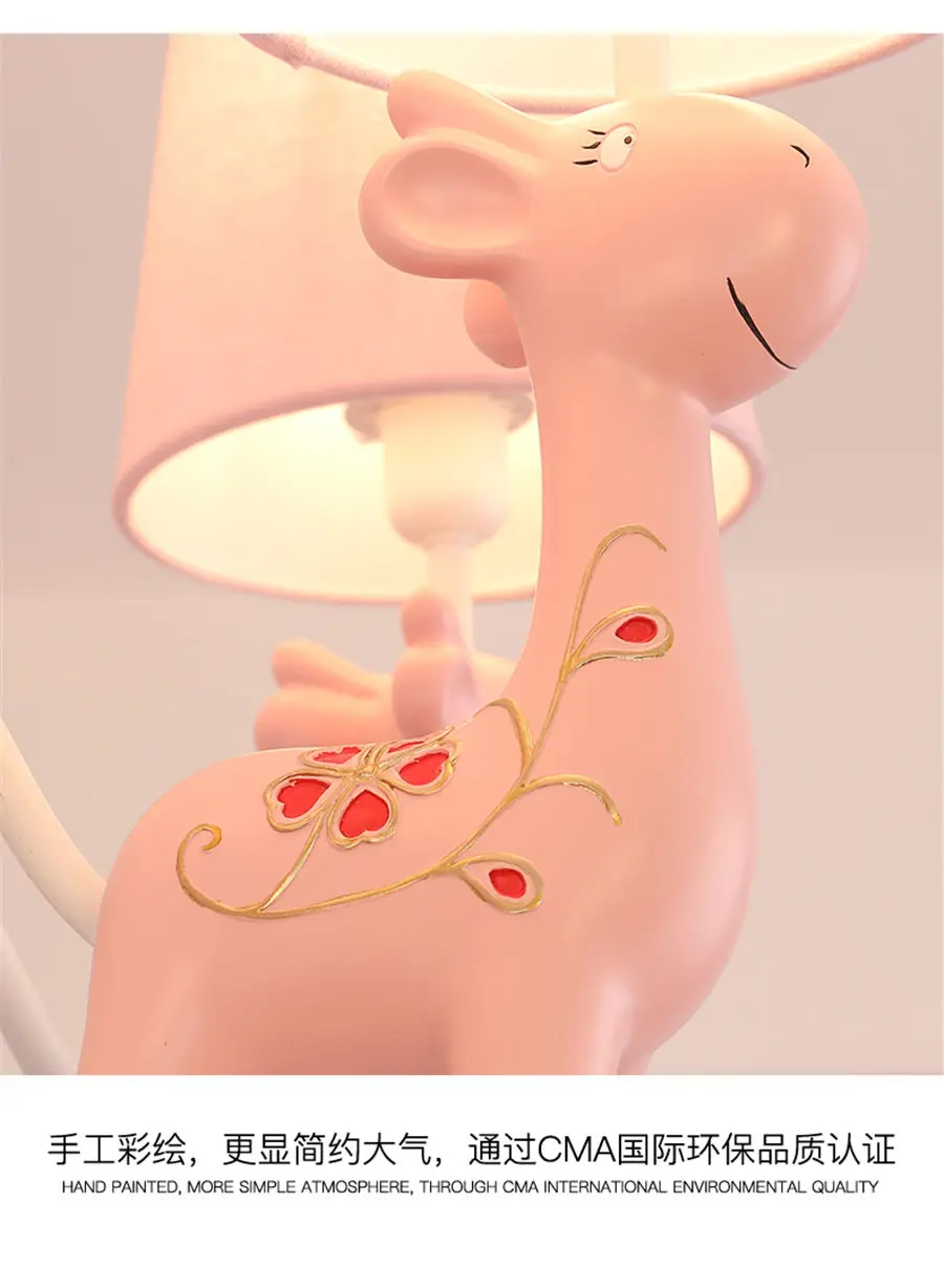 Мультфильм пятнистого оленя Детская комната украшения настольная лампа творческий дом декоративный стол llight для изучения для мальчиков