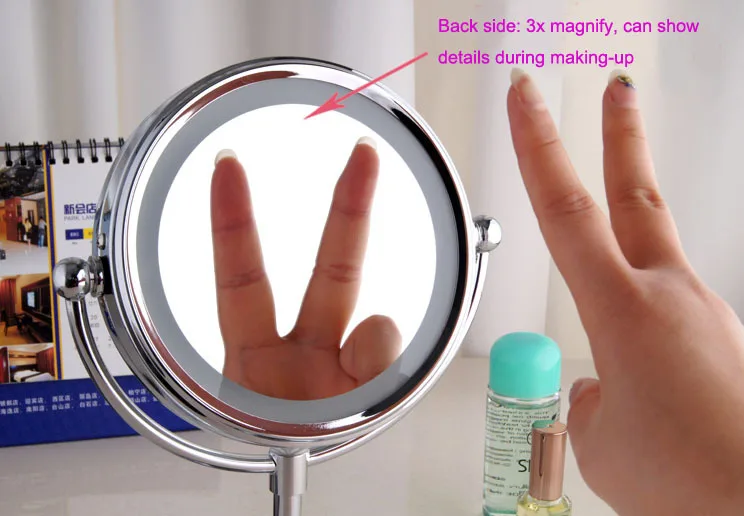 6 ''ванная комната светодиодный зеркало стол косметическое средство с эффектом сияния для косметических и бритья увеличительное функция аксессуары для ванной комнаты