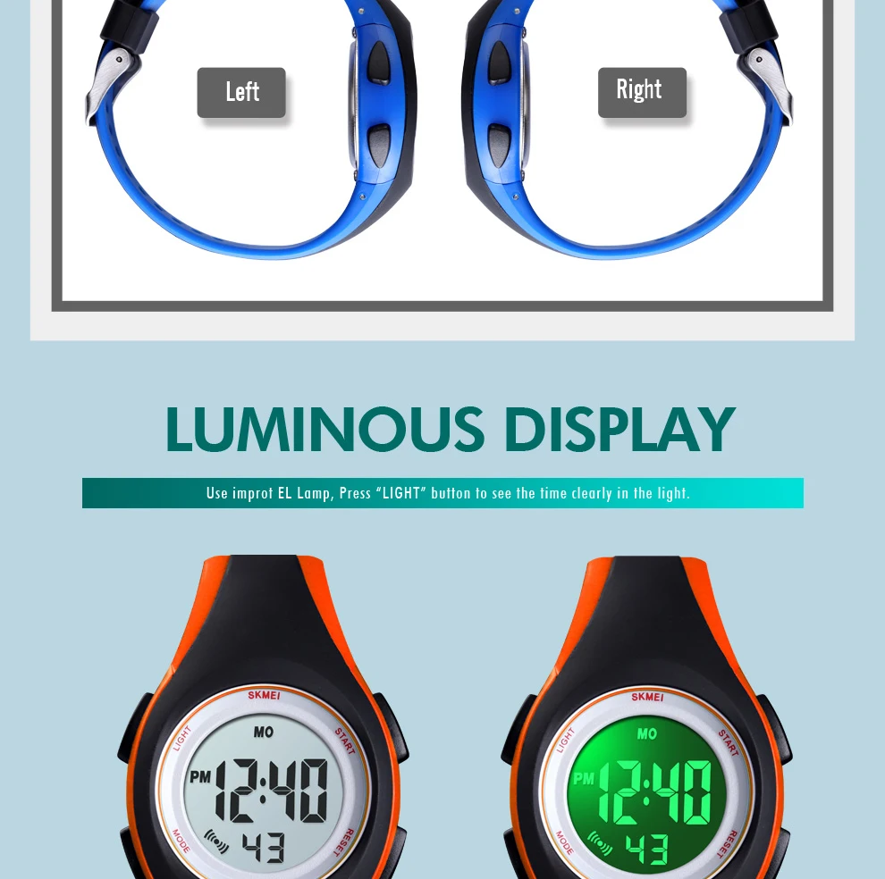 Água Chronograph Alarm Clock Moda Crianças Digital