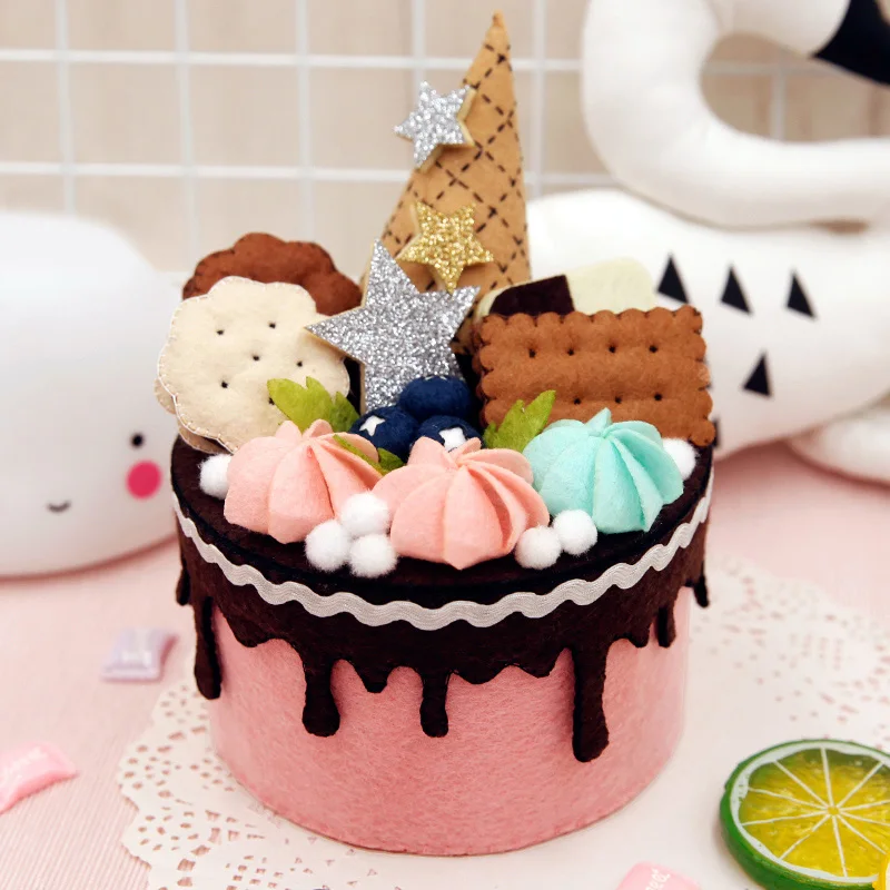 

Nordic Style Girl's Jewelry & Cosmetics Sweet Storage Box Easily Handmade Needle Craft Candies Storage Bag Felt DIY Package