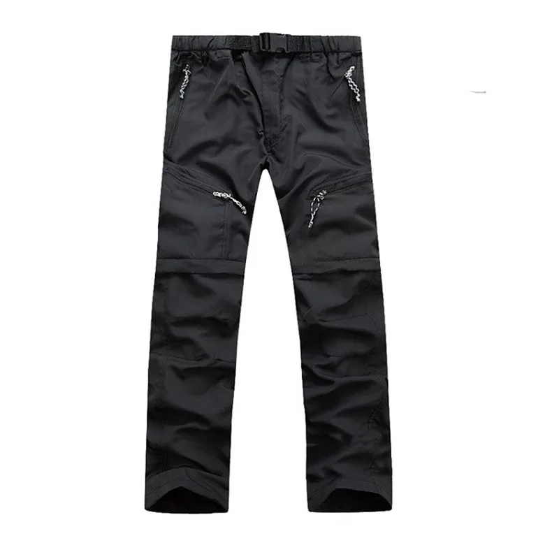 Aufdiazy летние мужские быстросохнущие съемные походные брюки для спорта на открытом воздухе дышащие брюки для кемпинга треккинга рыболовные шорты JM009 - Цвет: Black