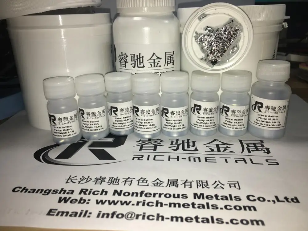 G allium metal 99.99% pure 50g by Changsha Rich Nonferrous Metals Co., 