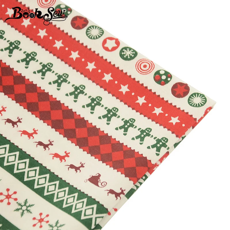

Booksew 100% Cotton Twill Fabric Christmas Design Home Textile Sewing Cloth Quilting DIY Patchwork Baby Craft Cushion Bedsheet