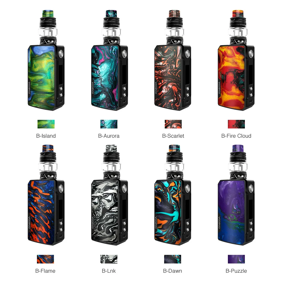 Оригинальный VOOPOO перетащите 2 177 W тк кит w/5 мл/2 мл UFORCE T2 распылитель 177 Вт макс Выход Uforce U2 и N3 катушки Vs перетащите 157 W/Shogun комплект