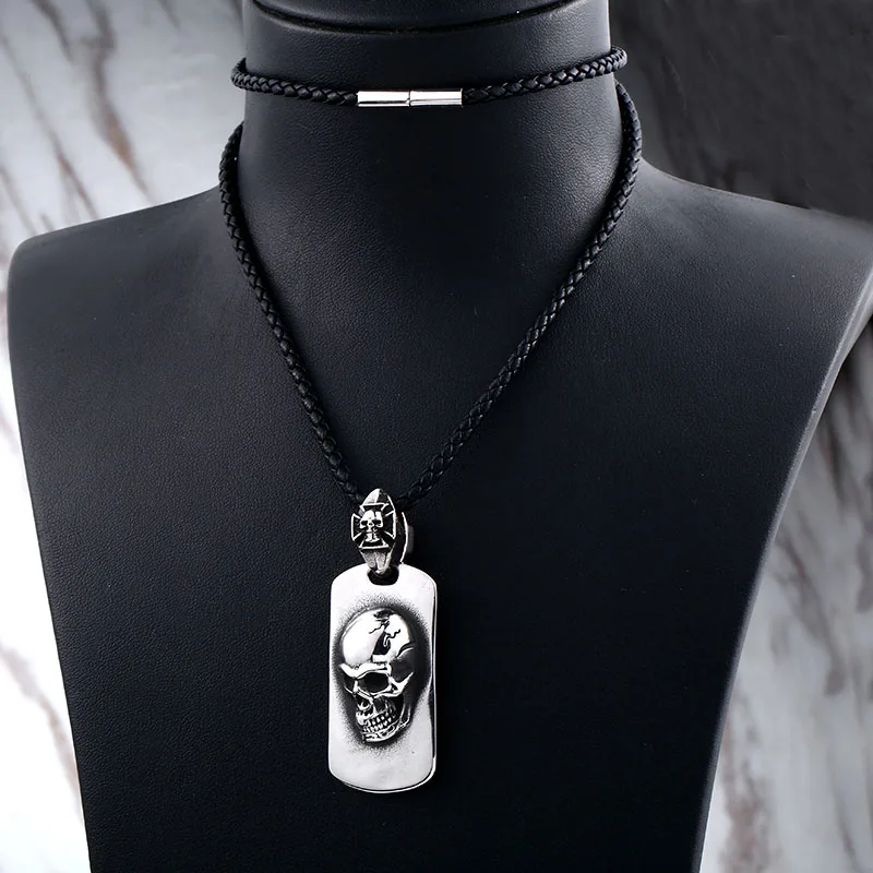 Beier 316L знак черепа из нержавеющей стали Мужская подвеска, ожерелье панк Рок маленький крест высокого качества ювелирные изделия LLBP8-441P