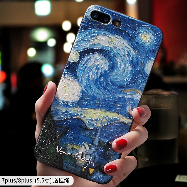 Чехол для iPhone XS Max звездная ночь серия iphone x 6s 7 8 Plus матовый 3d рельефный чехол xs